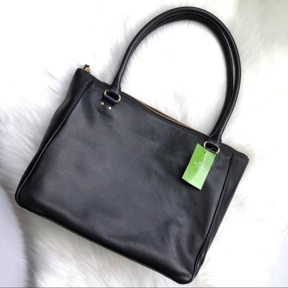 New KATE SPADE Leather Alida Grant Park Satchel Shoulder Bag Black Gold - Picture 11 of 14